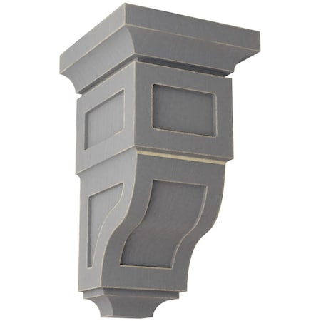 Ekena Millwork 5"W x 5 3/4"D x 10"H Medium Reyes Wood Vintage Decor Corbel, Pebble Grey CORWD05X05X10RYPG